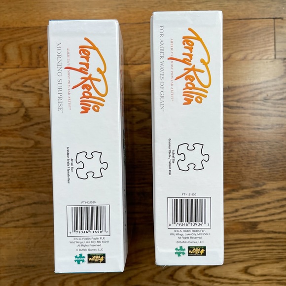 Set of Terry Redlin 1000 Piece Puzzles “Amber Waves of Grain & Morning Surprise” - Picture 4 of 5